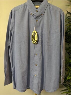 Backpacker wrinkle resistant Gingham Button-Down Dress Shirt NEW L